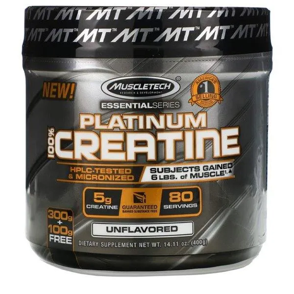 Picture of PLATINUM 100%CREATINE UNFLAVOURED (80SVS) 400G