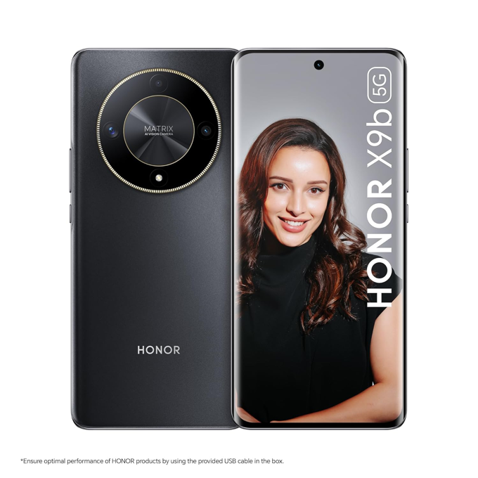 Picture of Honor X9b 5G (Midnight Black, 8GB + 256GB) | India's First Ultra-Bounce Anti-Drop Curved AMOLED Display | 5800mAh Battery | 108MP Primary Camera | Without Charger