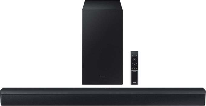Picture of Samsung HW-C450 2.1ch Soundbar w/DTS Virtual X, Subwoofer Included, Bass Boost, Adaptive Sound Lite, Game Mode, Bluetooth, Wireless Surround Sound Compatible (Newest Model),Black