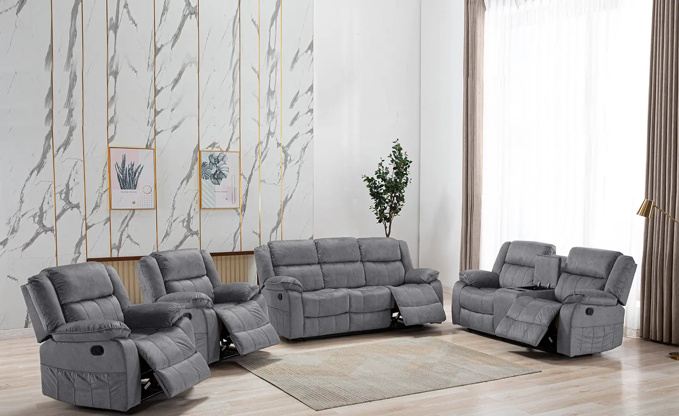 Picture of Sydney 7 Seater Recliner Sofa- Grey